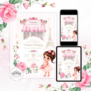 Personalisierte Geburtstagseinladung für Mädchen | Sofortdownload | Benutzerdefinierte Party einladen | Digitaler Download oder druckbare | DIY bearbeitbare Karte 01K