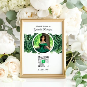 Plantilla editable de signo de aplicación de efectivo de Quinceañera / Descarga digital personalizable / Acceso instantáneo / Signo de aplicación de efectivo / Decoración de fiesta, Decoración de eventos 71C