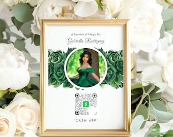 Editable Quinceañera Cash App Sign Template | Customizable Digital Download | Instant Access | Cash App Sign | Party Décor, Event decor 71C