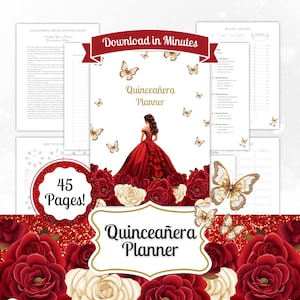 Ultimate Quinceañera Planner - Instant Download, 45 Pages, 15th Birthday PDF, XV Años, Mis Quince Printable, Quinceanera Checklist 3A