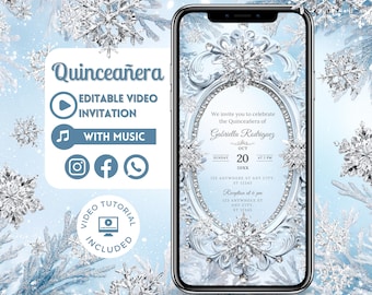 Invitación en video para quinceañeras: invitación de quinceañera personalizada en Canva, invitación animada, quinceañera en video personalizada ...