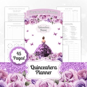 Ultimate Quinceañera Planner - Instant Download, 45 Pages, 15th Birthday PDF, XV Años, Mis Quince Printable, Quinceanera Checklist 5A