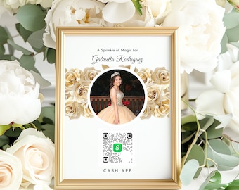 Editable Quinceañera Cash App Sign Template | Customizable Digital Download | Instant Access | Cash App Sign | Party Décor, Event decor 69C