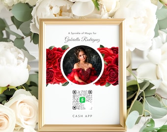 Editable Quinceañera Cash App Sign Template | Customizable Digital Download | Instant Access | Cash App Sign | Party Décor, Event decor 112C