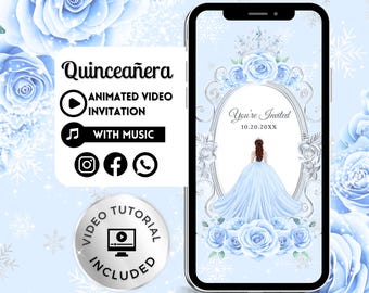 Invitación de video de quinceañera - Canva Quinceanera, Invitación de quinceañera, Video personalizado XVaños, XV 15 anos cumpleaños