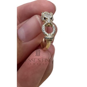 Panthere head gold ring jaguar gold panther ring jewelry for animal lover gift for her leopard ring Panthere gold band ring animal head ring