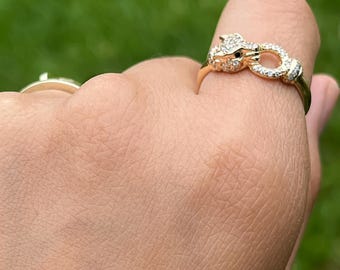 Panther head gold ring jaguar gold panther ring jewelry for animal lover gift for her leopard ring Panthere gold band ring designer ring