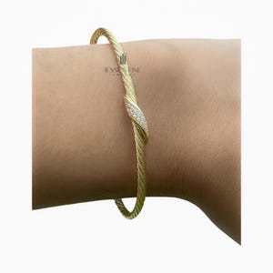 Gold sculpted cuff classic cable cuff wired style cuff gift for her crossover sculpted bracelet anniversary gift dainty cable bracelet