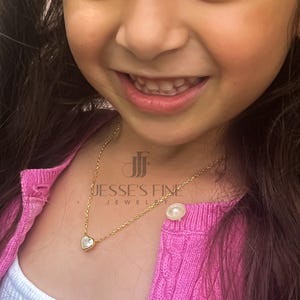 Heart Necklace for Girls Dainty Kids Jewelry Flower Girl Gift Children’s Heart Pendant Birthday Present Gold plated necklace for little girl
