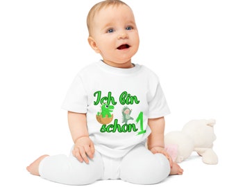 I am already 1 baby shirt organic cotton I various colors for the first birthday I give joy