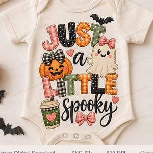 Een beetje griezelig nep-patchwork PNG, schattig spookpompoen Halloween sublimatieontwerp, ruitjespatroon herfstclipart voor kleding, mokken en cadeaus
