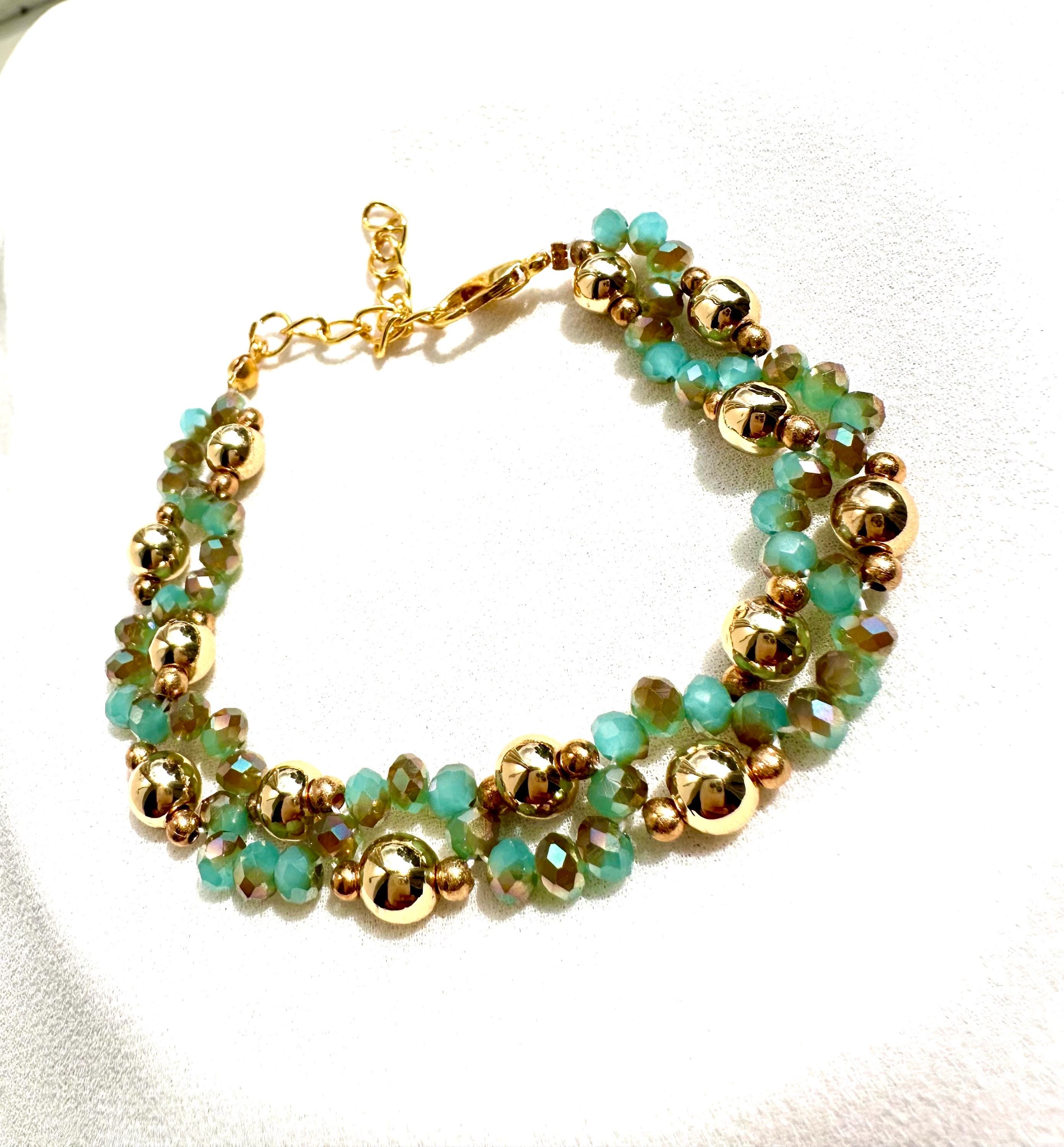 Blue Bead + Gold Bracelet main image 1