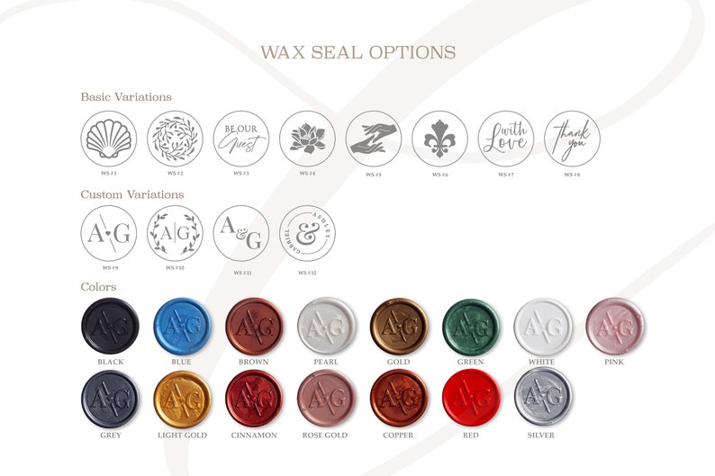 White & Gold Acrylic Wedding Invitation Ribbon, Wax Seal, Dried Flowers