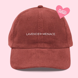Sombrero de pana bordado Lavender Menace: Orgullo lésbico sáfico