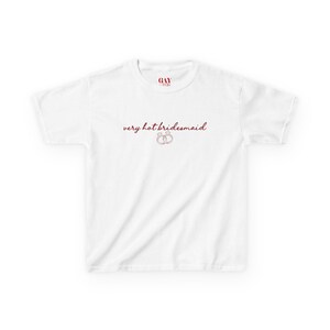 Very Hot Bridesmaid Baby Tee, Bachelorette Party Shirt, Y2K Fitted Bridal Crew Top, Bach Weekend Outfit, Bridal Shower Gift, Gifts for Her