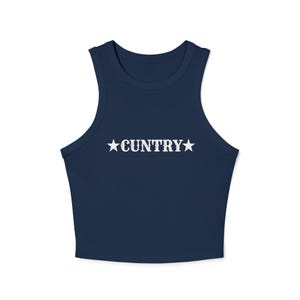 Cuntry Cowgirl Crop Tank, Western Rodeo Outfit Top, Queer Cowboy Micro Rib Tank, Line Dancing Outfit, Bachelorette Party Shirt, Gift for Her