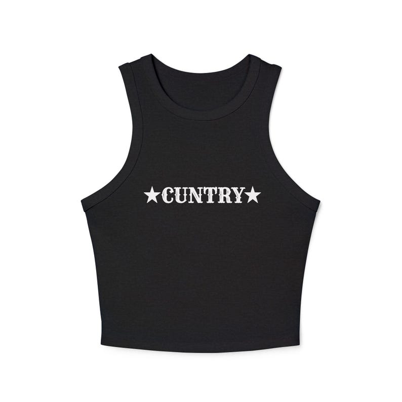 Cuntry Cowgirl Crop Tank, Western Rodeo Outfit Top, Queer Cowboy Micro Rib Tank, Line Dancing Outfit, Bachelorette Party Shirt, Gift for Her