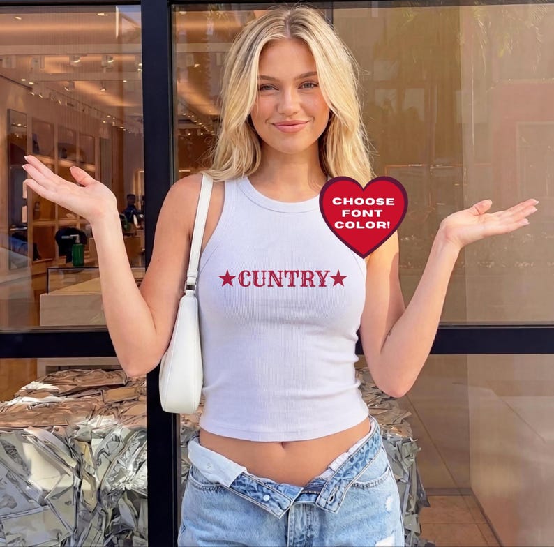 Cuntry Cowgirl Crop Tank, Western Rodeo Outfit Top, Queer Cowboy Micro Rib Tank, Line Dancing Outfit, Bachelorette Party Shirt, Gift for Her