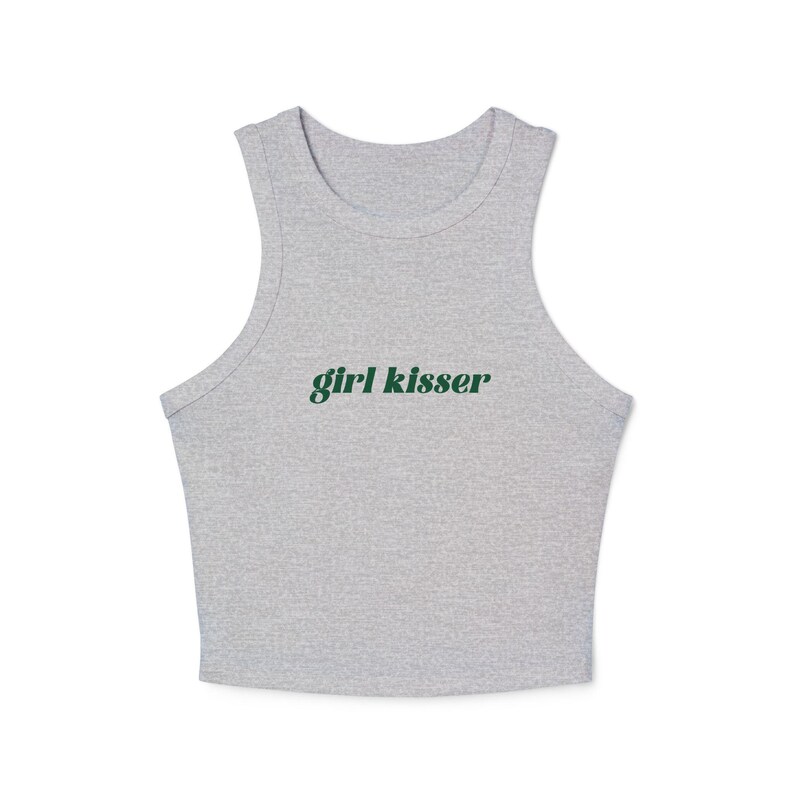 Girl Kisser Y2K Crop Tank, Personalized Lesbian Shirt, Queer Pride Top, Sapphic Micro Rib Tank, LGBTQ Shirt, Bachelorette Gift