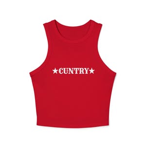 Cuntry Cowgirl Crop Tank, Western Rodeo Outfit Top, Queer Cowboy Micro Rib Tank, Line Dancing Outfit, Bachelorette Party Shirt, Gift for Her