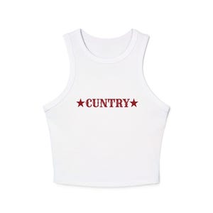 Cuntry Cowgirl Crop Tank, Western Rodeo Outfit Top, Queer Cowboy Micro Rib Tank, Line Dancing Outfit, Bachelorette Party Shirt, Gift for Her