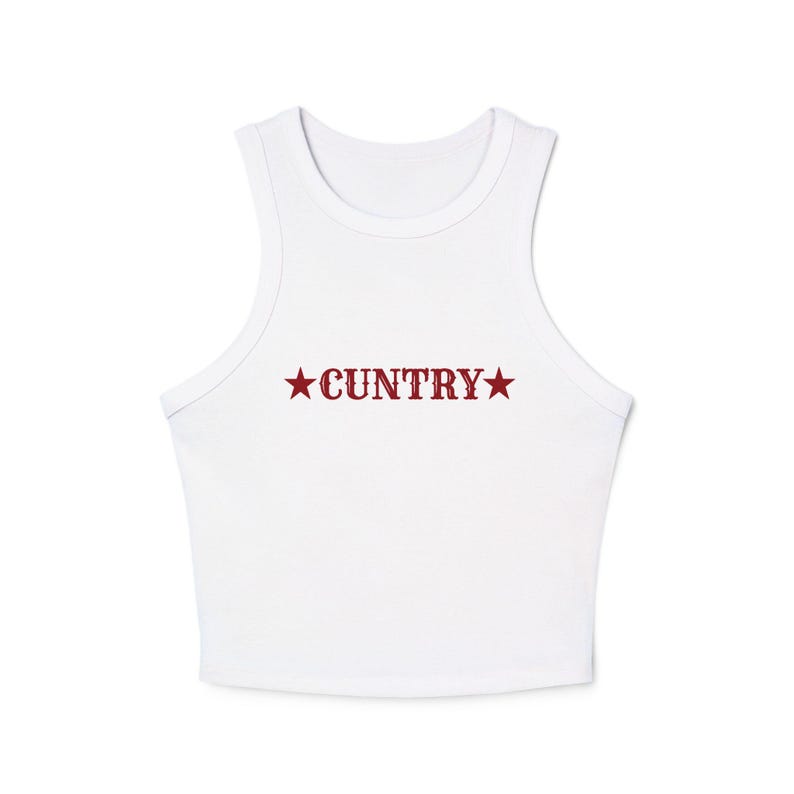 Cuntry Cowgirl Crop Tank, Western Rodeo Outfit Top, Queer Cowboy Micro Rib Tank, Line Dancing Outfit, Bachelorette Party Shirt, Gift for Her