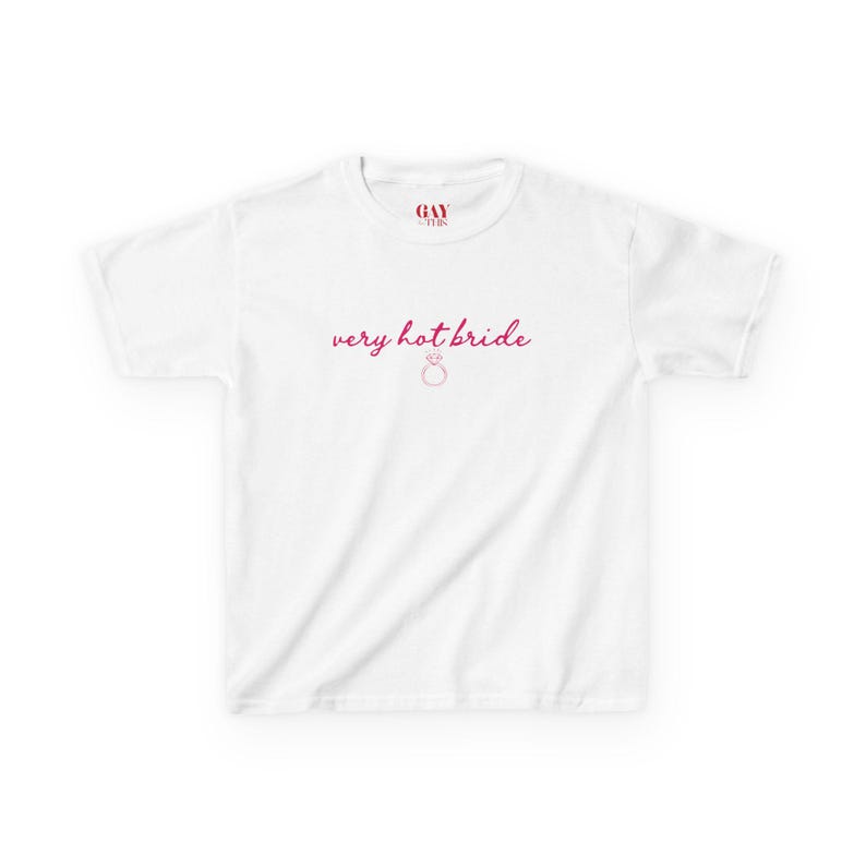 Very Hot Bride Baby Tee, Custom Color Bridal Shirt, Y2K Fitted Bachelorette Top, Bach Weekend Outfit, Bridal Shower Gift, Gifts for Her