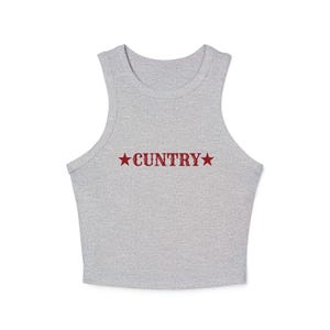 Cuntry Cowgirl Crop Tank, Western Rodeo Outfit Top, Queer Cowboy Micro Rib Tank, Line Dancing Outfit, Bachelorette Party Shirt, Gift for Her