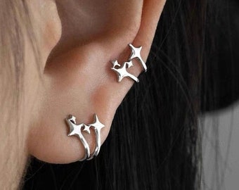Minimalist Silver Star Ear Cuff – Modern & Without Piercing