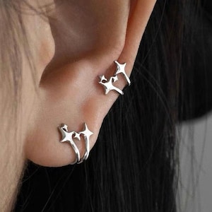 Minimalist Silver Star Ear Cuff – Modern & Without Piercing