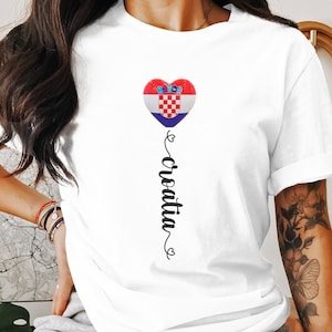 Croatia Heart Flag T-Shirt: Soccer Fan Unisex Tee