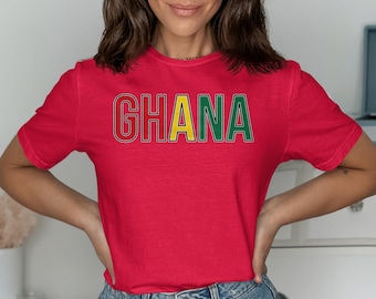 Ghana Flag Colors T-Shirt, Proud Ghanaian Heritage Design, African Country Love Tee