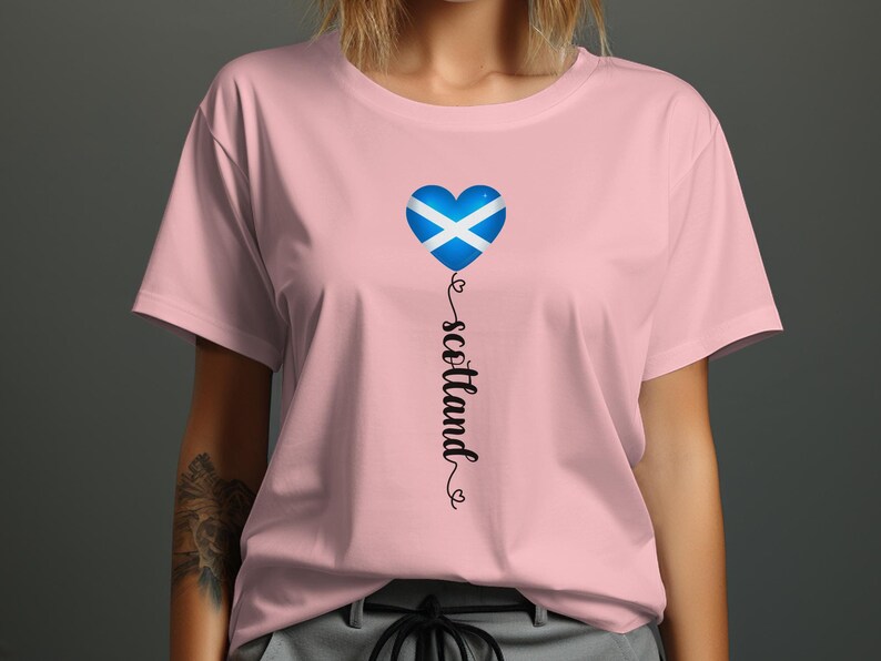 Schottisches Flaggen Herz T-Shirt: Schottland Fußball Fan Bekleidung Bild 7