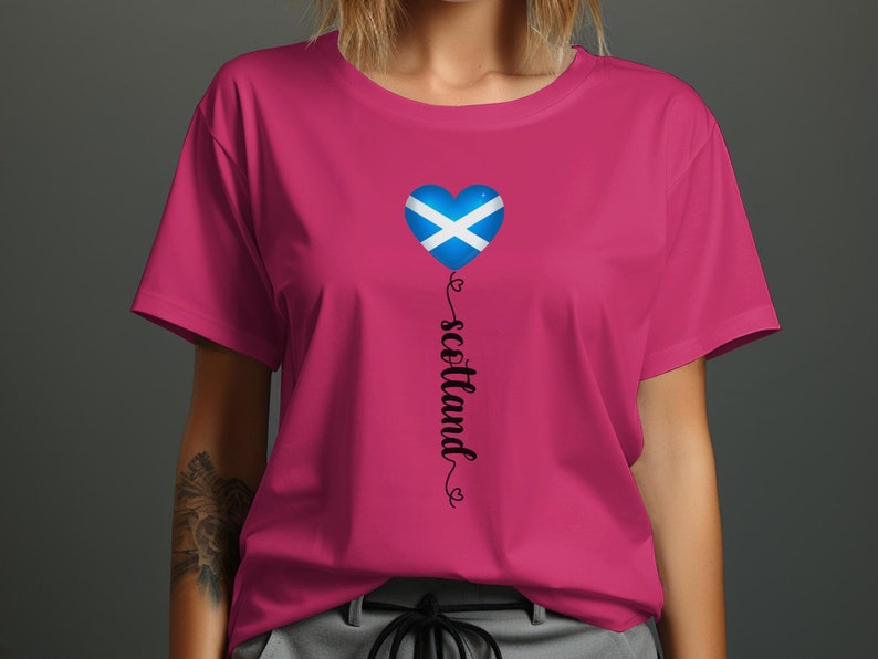 Schottisches Flaggen Herz T-Shirt: Schottland Fußball Fan Bekleidung Bild 5