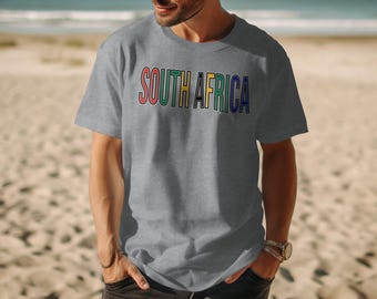 South Africa Flag Colors T-Shirt, Patriotic Heritage Apparel, National Identity Top