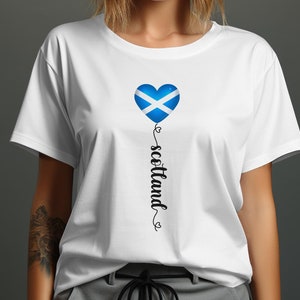 Schottisches Flaggen Herz T-Shirt: Schottland Fußball Fan Bekleidung Bild 2