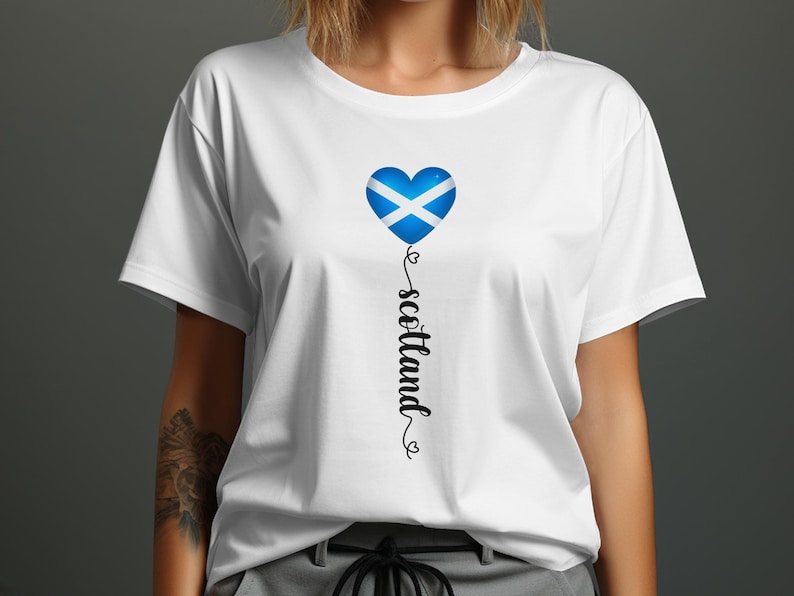 Schottisches Flaggen Herz T-Shirt: Schottland Fußball Fan Bekleidung Bild 2