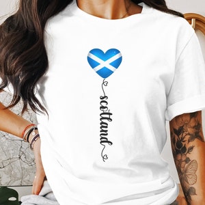 Schottisches Flaggen Herz T-Shirt: Schottland Fußball Fan Bekleidung Bild 1