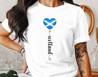 Scottish Flag Heart T-Shirt: Scotland Soccer Fan Apparel