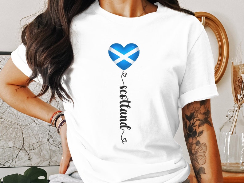 Schottisches Flaggen Herz T-Shirt: Schottland Fußball Fan Bekleidung Bild 1