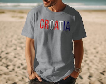 Croatia T-Shirt, Croatian Flag Colors Tee, Hrvatska Pride Apparel