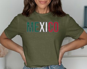 Mexico Flag Colors T-Shirt, Patriotic Heritage Tee, National Pride Shirt