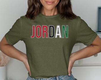 Jordan Flag Colors T-Shirt, Patriotic Arab Culture Pride Tee