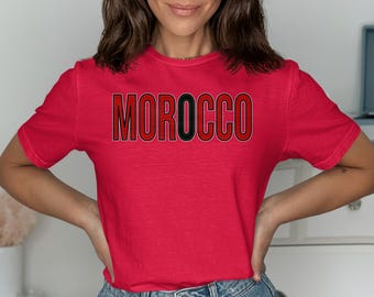 Morocco T-Shirt, National Colors Tee, Travel Souvenir, National Pride Apparel