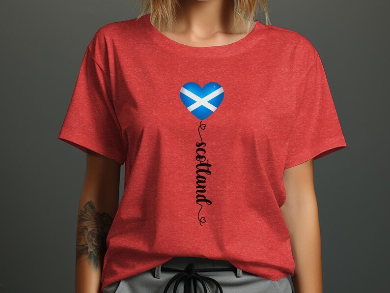Schottisches Flaggen Herz T-Shirt: Schottland Fußball Fan Bekleidung Bild 8