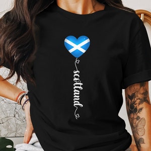 Schottisches Flaggen Herz T-Shirt: Schottland Fußball Fan Bekleidung Bild 3