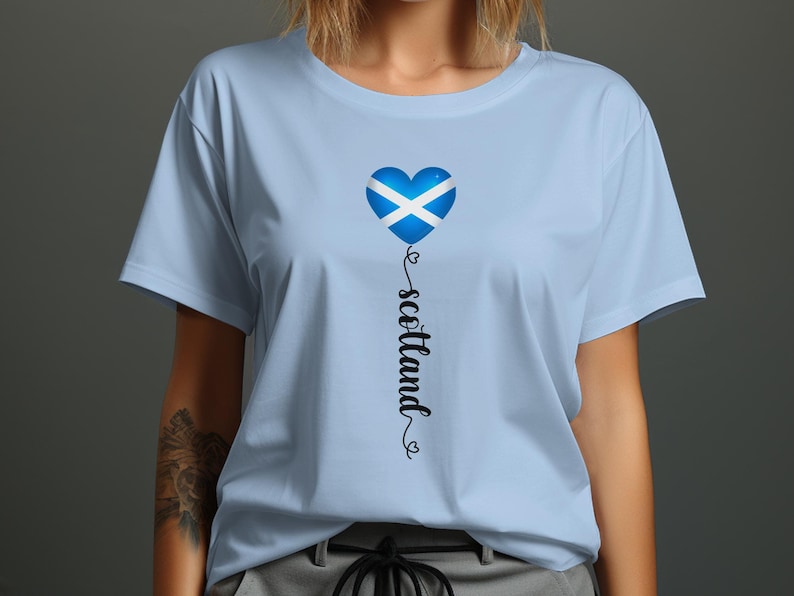 Schottisches Flaggen Herz T-Shirt: Schottland Fußball Fan Bekleidung Bild 4