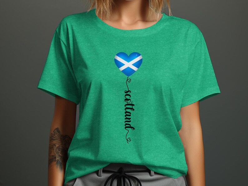 Schottisches Flaggen Herz T-Shirt: Schottland Fußball Fan Bekleidung Bild 6