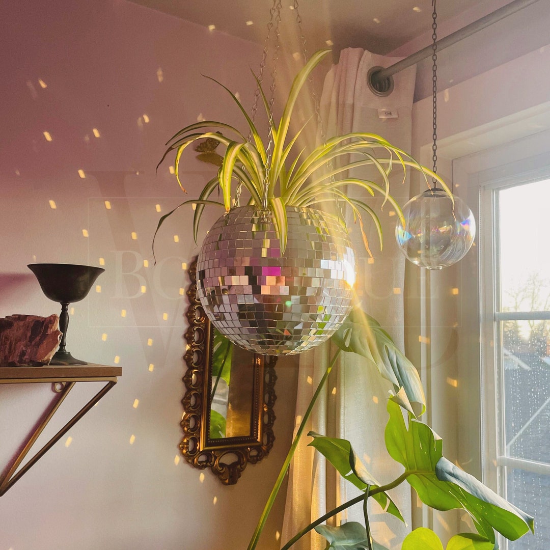 Disco Ball Planter Disco Ball Plant Hanger Mirrorball Etsy