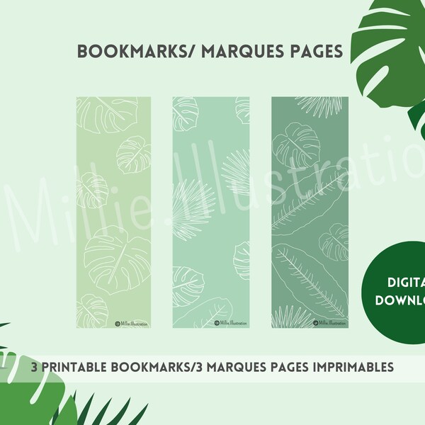Marque-pages imprimables  marque-pages motif tropical